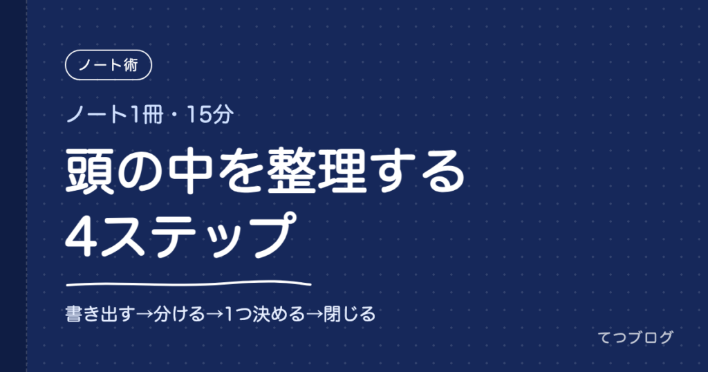 頭の中を整理する方法｜ノート1冊でできる4ステップの書き出し術